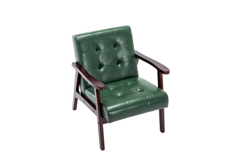 HomeMiYN Loungesessel Retro Holzsessel Loungesessel Polsterstuhl Wohnzimmer mit Armlehnen von HomeMiYN