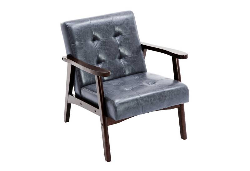 HomeMiYN Loungesessel Retro Holzsessel Loungesessel Polsterstuhl Wohnzimmer mit Armlehnen von HomeMiYN