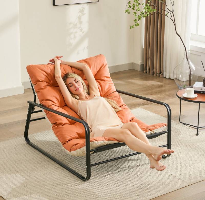 HomeMiYN Loungesessel Sessel wohnzimmer Gartenliege mit Wendekissen Loungesessel (2er set,bestehend aus sessel mit Gepolsterten Kissen), für kinder,2 erwachsene von HomeMiYN