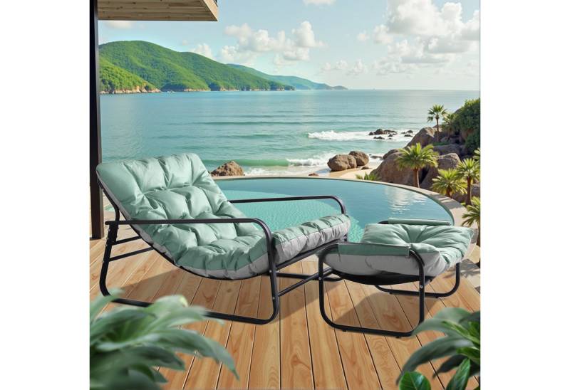 HomeMiYN Loungesessel Sessel wohnzimmer Gartenliege mit Wendekissen Loungesessel (2er set,bestehend aus sessel mit Gepolsterten Kissen), für kinder,2 erwachsene von HomeMiYN