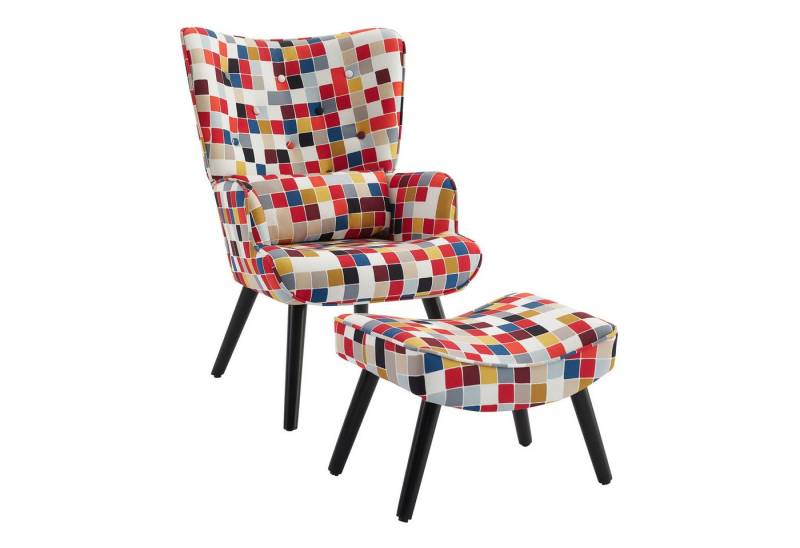 HomeMiYN Ohrensessel Relaxsessel Lehnstühle Patchwork Ohrensessel mit Hocker lesesessel, Chair HomeMiYN Ohrensessel Relaxsessel Lehnstühle Patchwork Ohrensessel mit Hocker lesesessel, Chair von HomeMiYN