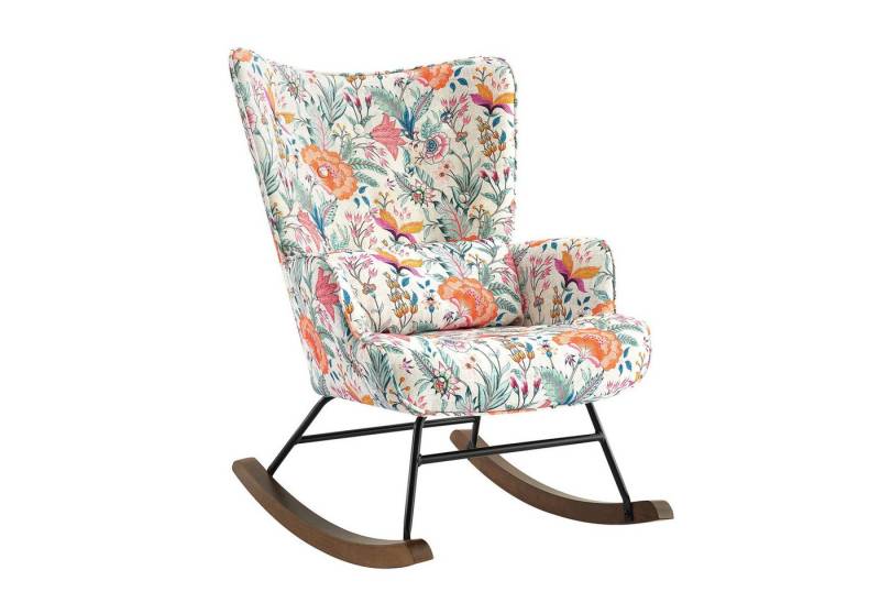 HomeMiYN Schaukelstuhl Schaukelstuhl Patchwork Sessel Schwingsessel Relaxstuhl Wohnzimmer, Relaxfunktion, das Baby zum Schlafen bringen von HomeMiYN