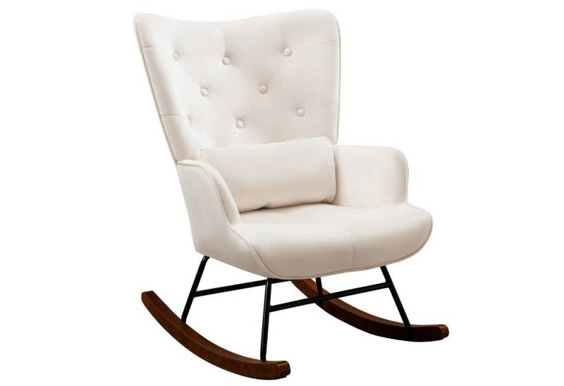 HomeMiYN Schaukelstuhl Schaukelstuhl Patchwork Sessel Schwingsessel Relaxstuhl Wohnzimmer, Relaxfunktion, das Baby zum Schlafen bringen von HomeMiYN