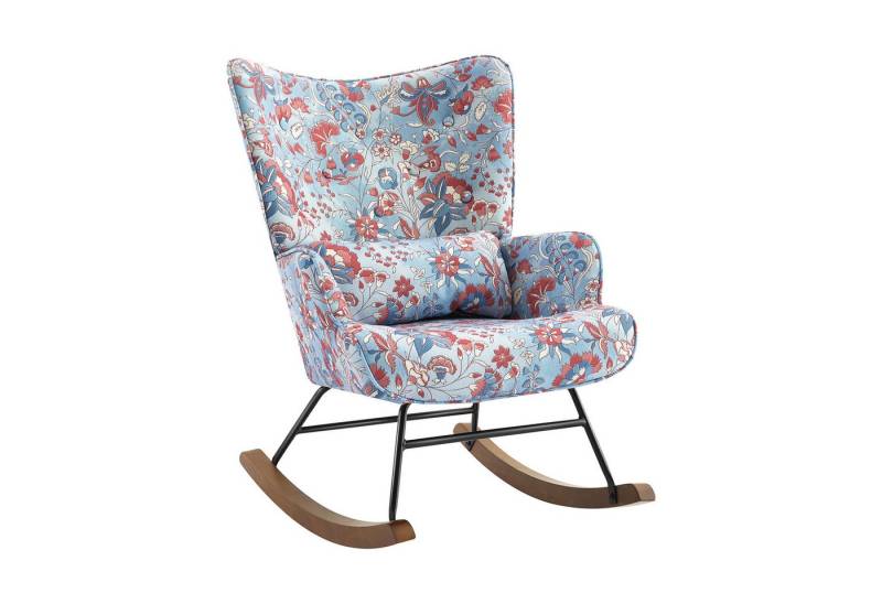 HomeMiYN Schaukelstuhl Schaukelstuhl Patchwork Sessel Schwingsessel Relaxstuhl Wohnzimmer, Relaxfunktion, das Baby zum Schlafen bringen von HomeMiYN