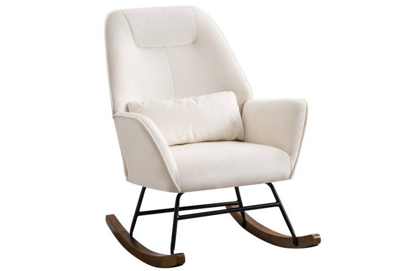 HomeMiYN Schaukelstuhl Schaukelstuhl Patchwork Sessel Schwingsessel Relaxstuhl Wohnzimmer, Relaxfunktion, das Baby zum Schlafen bringen von HomeMiYN