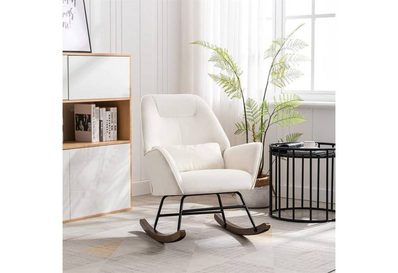 HomeMiYN Schaukelstuhl Schaukelstuhl Wohnzimmer Samt Schaukelsessel Lendenkissen Relaxsessel, samt,Stillsessel von HomeMiYN