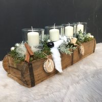 Adventskranz in Der Ziegelform, Adventsgesteck, Tischdeko Weihnachten von HomeOfDeco