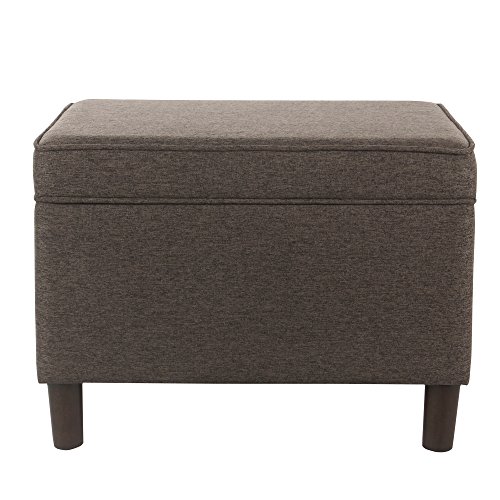 HomePop Wohnkultur | Dinah Collection Moderner Ottomane mit Stauraum für Wohnzimmer & Schlafzimmer (Schokoladenbraun) von HomePop