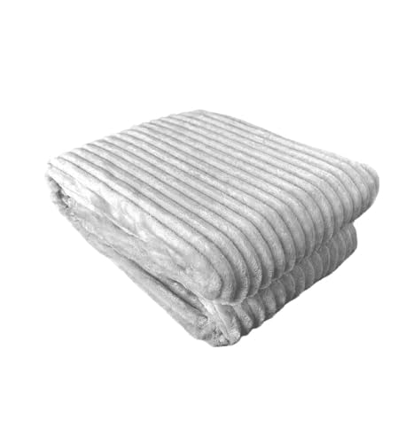 Kuscheldecke in Cord-Optik » Wohndecke 200x150cm » Tagesdecke mit Antipilling-Effekt » warme Couchdecke Farbe Grau von HomeRelax&Style