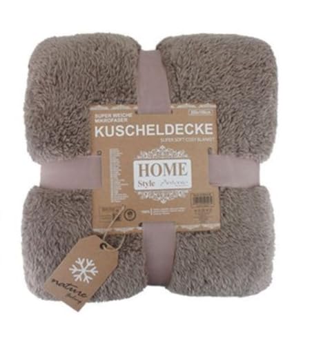Teddy Kuscheldecke 150 x 200 cm | warme Wohndecke in Kunstfell-Optik | Flauschige Mikrofaser Decke (Kaffeebraun) von HomeRelax&Style