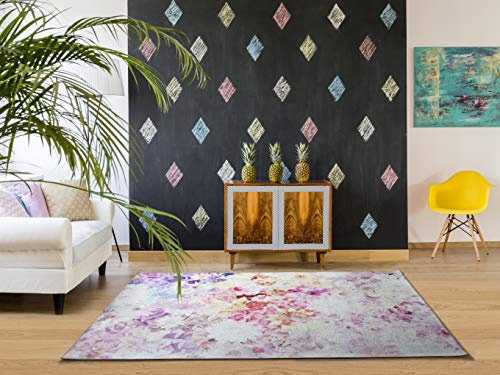 HomeRug Bouquet-Teppich, floral, Violett, 80 x 150 cm von HomeRug