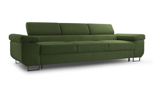 HomeSpace24 Ecksofa mit Schlaffunktion und Bettkasten - Eckcouch mit Bewegliche Kopfstützen, Klappsofa - Schlafcouch zum Wohnzimmer, Minimalistisches Design Schlafsofa - Nolan III von HomeSpace24