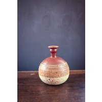 Hand Geworfen Tricolor Gesprenkelte Keramik Vase - Vintage Studio von HomeSpiceVintage