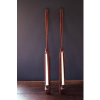 Vintage Wandkerzenhalter Pfand Paddle in Holz & Metall - Einzigartiger Handgeschnitzter Holzwandkerzenhalter von HomeSpiceVintage