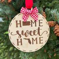 Home Sweet Doppel Zustand Holz Ornament | Zu Neues Zuhause Geschenkidee Housewarming Weihnachten 2024 von HomeSweetSignsNH