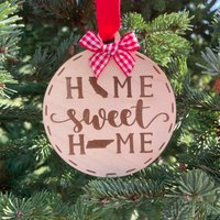 Kalifornien Nach Tennessee Home Sweet Holz Ornament | Von Bundesstaat Zu Neues Zuhause Geschenkidee Einweihungsparty Geschenk Idee Weihnachten 2024 von HomeSweetSignsNH