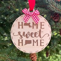 Massachusetts Nach Connecticut Home Sweet Holz Ornament | Von Bundesstaat Zu Neues Zuhause Geschenkidee Einweihungsparty Geschenk Weihnachten 2024 von HomeSweetSignsNH