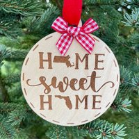 Massachusetts Nach Florida Home Sweet Holz Ornament | Von Bundesstaat Zu Neues Zuhause Geschenkidee Einweihungsparty Geschenk Weihnachten 2024 von HomeSweetSignsNH