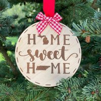 ""Michigan Nach Tennessee Home Sweet Holz Ornament | ."" Von Bundesstaat Zu Neues Zuhause Geschenkidee Einweihungsparty Geschenk Idee Weihnachten von HomeSweetSignsNH