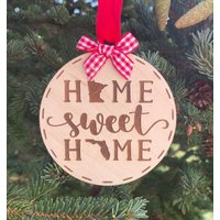 Minnesota Nach Florida Home Sweet Holz Ornament | Von Bundesstaat Zu Neues Zuhause Geschenkidee Einweihungsparty Geschenk Idee Weihnachten 2024 von HomeSweetSignsNH