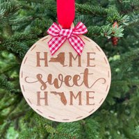 New York Nach Florida Home Sweet Holz Ornament | Von Bundesstaat Zu Neues Zuhause Geschenkidee Einweihungsparty Geschenk Weihnachten 2024 von HomeSweetSignsNH