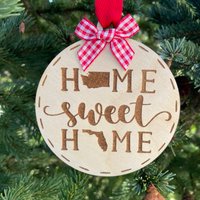 Washington Nach Florida Home Sweet Holz Ornament | Von Bundesstaat Zu Neues Zuhause Geschenkidee Einweihungsparty Geschenk Idee Weihnachten 2024 von HomeSweetSignsNH