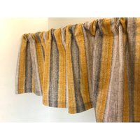 Volant-Gelb, Grau Und Weiß Gedeckter Streifen Fensterbehandlung Nach Maß 42' B X 14 "L Volant-Gelb, Grau Und Weiß Gedeckter Streifen Fensterbehandlung Nach Maß 42' B X 14 "L von HomeSweetSweetHome