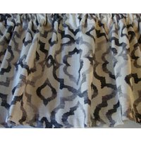 Volant Kelly Ripa Grau Und Schwarz Weiß Design Custom Made 53 "B X 14 "L Fensterbehandlung Topper von HomeSweetSweetHome