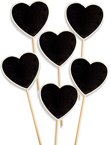 HOMETOOLS.EU® 6x Klassische Holz Pflanz-Schilder, Herzform, 18cm, 6er Set von HOMETOOLS