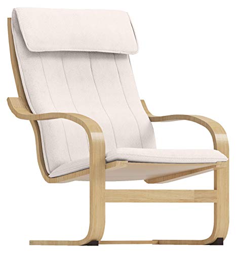 HomeTown Market Die strapazierfähige Poang-Stuhlhusse kompatibel mit IKEA Poang-Sessel-Schonbezügen. (Polyester-Flachs-Beige) von HomeTown Market