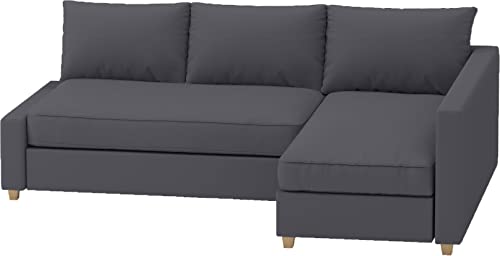 HomeTown Market Langlebig Friheten Sofa bezug, kompatibel mit IKEA Friheten-Schlafsofa, Eckbezug. Nur Sofabezug. (Polyester Dunkelgrau Links Länger) von HomeTown Market