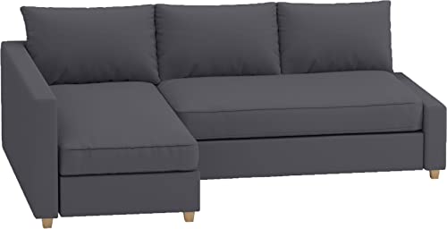 HomeTown Market Langlebig Friheten Sofa bezug, kompatibel mit IKEA Friheten-Schlafsofa, Eckbezug. Nur Sofabezug. (Polyester Dunkelgrau Right Longer) von HomeTown Market