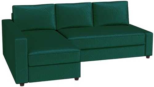 HomeTown Market Langlebig Friheten Sofa bezug, kompatibel mit IKEA Friheten-Schlafsofa, Eckbezug. Nur Sofabezug. (Samtgrün Right Longer) von HomeTown Market