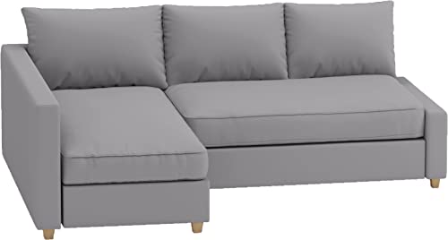HomeTown Market Langlebig Friheten Sofa bezug, kompatibel mit IKEA Friheten-Schlafsofa, Eckbezug. Nur Sofabezug. (Polyester Hellgrau Right Longer) von HomeTown Market