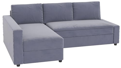 HomeTown Market Nur Sofabezüge. Strapazierfähiger Friheten Sofa bezug, kompatibel mit IKEA Friheten Schlafbett Eckbezug. (Samt grau rechts Länger) von HomeTown Market