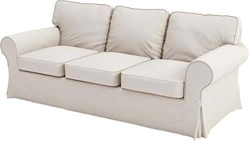 HomeTown Market Strapazierfähiger Sofabezug Ersatz kompatibel für IKEA Ektorp Sofa Cover. Slipcover nur. Sofa Nicht inbegriffen. (Polyester 3-sitzer Beige) von HomeTown Market