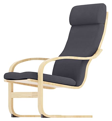 Nur Abdeckungen. Stuhl ist Nicht enthalten. Duable Poang Stuhlbezug Ersatz ist kompatibel für IKEA Poang Sessel Schonbezug (Polyester Dark Gray A) von HomeTown Market