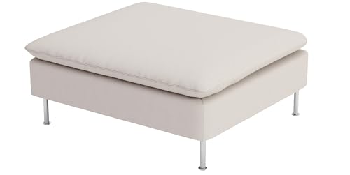 Strapazierfähiger Sofabezug aus Stoff, kompatibel mit IKEA SODERHAMN Sofabezug. Sofa Nicht inbegriffen (Polyester Beige Ottomane) von HomeTown Market