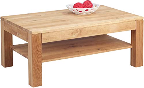 M2 Kollektion 244322 Couchtisch Björn, Echtholz Wildeiche massiv geölt, mit Schublade, 105x65cm, Höhe 44cm von M2 Kollektion