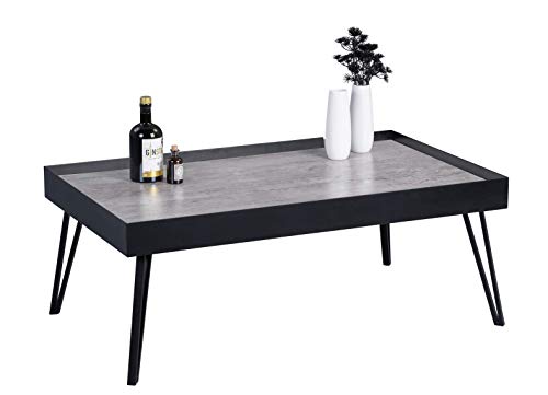 M2 Kollektion Julian 3 Couchtisch/Sofatisch, Metall, grau, schwarz, B/H/T= 100x39x60cm von M2 Kollektion