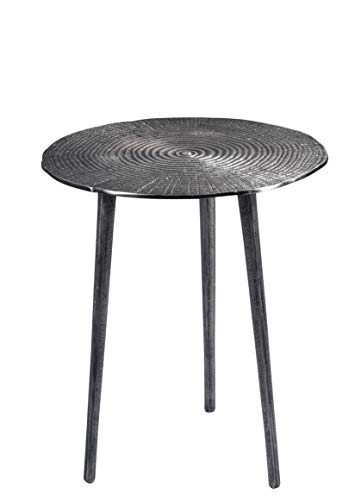 M2 Kollektion Kumar 1 Couchtisch/Beistelltisch/Tischset, Metall, grau, silber, Durchmesser 40cm, Höhe 47cm von M2 Kollektion