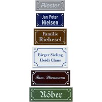 Echte Emaille-Namensschilder-Rechteck-Email-Schild6 Größen-Hält Ein Leben Lang - Mit Beschriftung-Made in Germany-Htrechteck-O-Kli von HomeTrendsHamburg