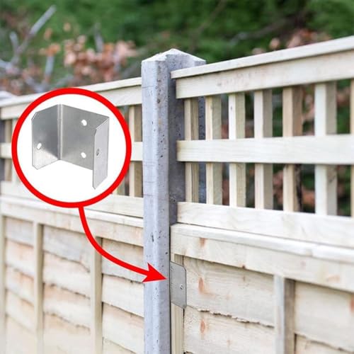 10 Stück verzinkte Stahlklammern für Zaunplatten, Sicherung von Spalier und Holzpfosten, geeignet für Plattenstärken von 32 mm bis 50 mm, rostfrei, wetterbeständig (44 mm) von HomeVortex