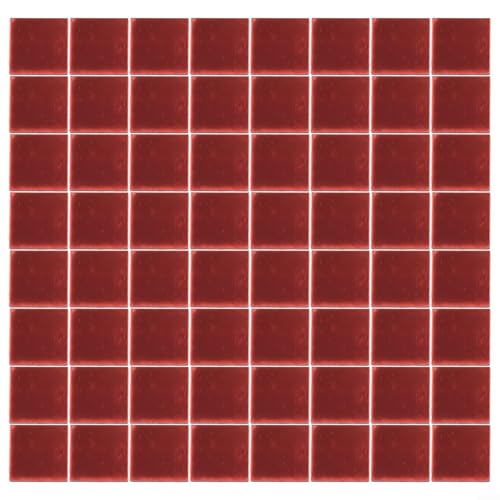 100 Stück Selbstglas-Spiegel-Aufkleber, 20 x 20 mm, zum Basteln Ihrer eigenen Discokugel und Dekorieren (rot) von HomeVortex