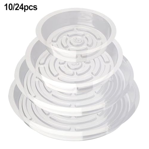 1024 Stück Blumentöpfe für Zimmerpflanzen, transparente Kunststoff-Untersetzer für 681012 Zoll Blumentöpfe (25,4 cm) von HomeVortex
