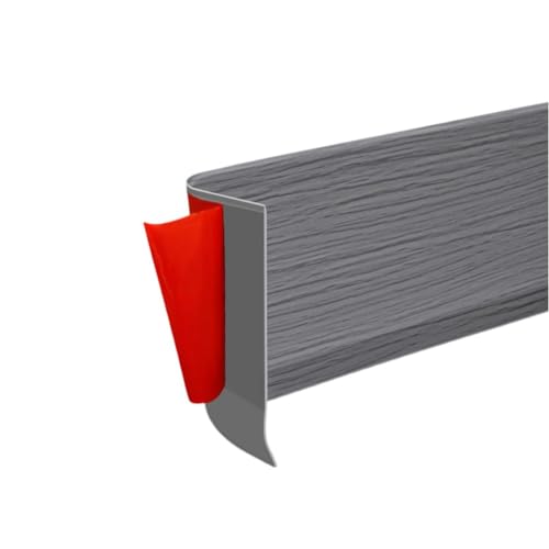 3 Meter Weich-PVC-Sockelleiste mit verbessertem dreidimensionalem Design für Innenräume (grau) von HomeVortex