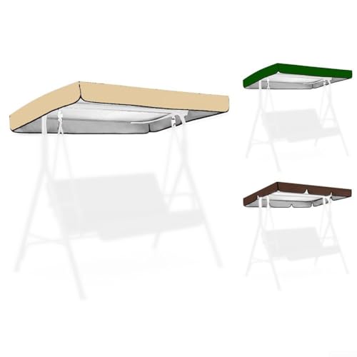 3-Sitzer-Ersatz-Schaukel-Baldachin, wasserdicht, 420D-Oxford-Stoff für Gartenmöbel (Beige) von HomeVortex