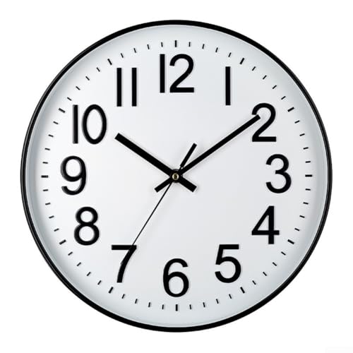 30 cm leise, nicht tickende Uhr für Heimdekoration, große 3D-Zahlen für einfaches Ablesen, geeignet für verschiedene Räume von HomeVortex