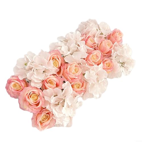 3D-Wandpaneel mit Kunstblumen, wunderschöne Seidenrose und Hortensien-Dekoration, perfekt für jede Veranstaltung oder Feier (7#) von HomeVortex