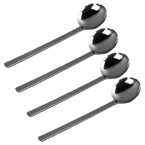 4 Stück 304 Edelstahl-Löffel mit verdicktem Löffelkopf, hitzebeständig und rostfrei zum Kochen und Servieren von Lebensmitteln von HomeVortex